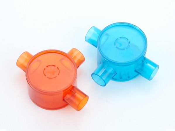 PVC红蓝透明圆通接线底盒 PVC红蓝透明圆通接线底盒